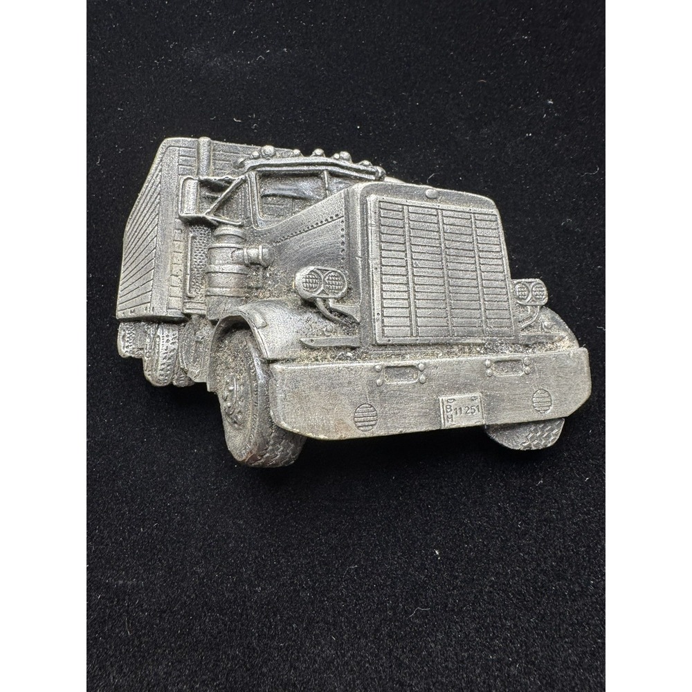 Vintage 1977 Bergamot Brass Works Semi Big Rig Truck Belt Buckle Made USA